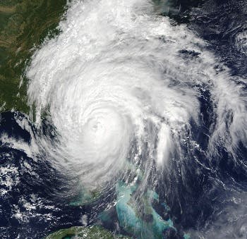 Satellite map of a hurricane