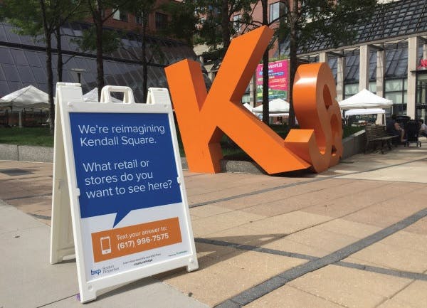 Reimagining Kendall Square sign in Cambridge, MA