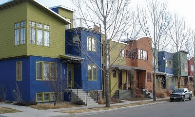 Colorful two-story homes