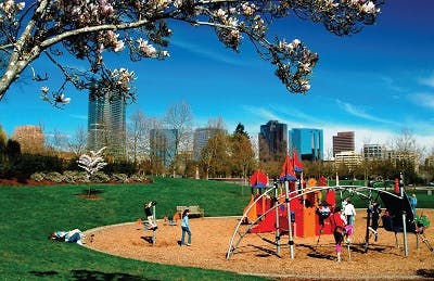 Playground area in a city park