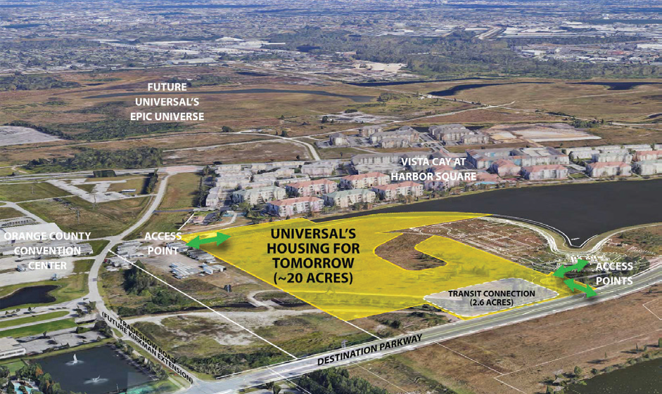 A rendering of the planned Housing for Tomorrow development near Orlando Universal.