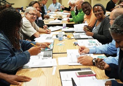 Residents of South Bend, IN at the meeting table