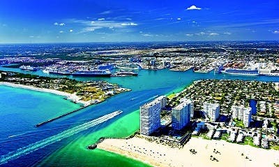 Overhead shot of Ft Lauderdale, Broward County, FL