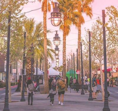 Pedestrian mall in Lancaster, California