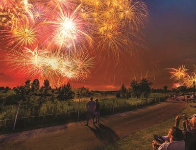 Gallery Park residents enjoy the annual fireworks show hosted by Glenview (Illinois) Park District.