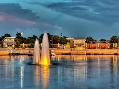 Lake with a fountain in Oviedo, FL