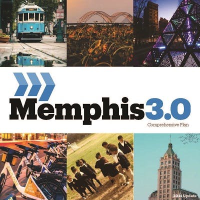 Memphis 3.0 Comprehensive Plan collage showing images of the city of Memphis