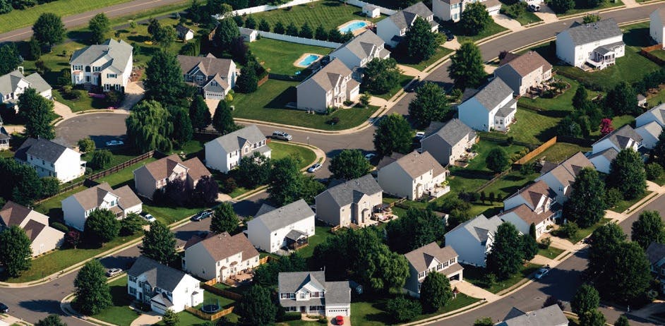 Overhead shot of neighborhood in Fauquier County, VA