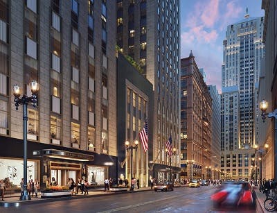 Street view of the La Salle corridor in Chicago, Il