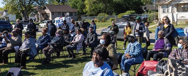 Front yard community meting in the Midwest-Tireman neighborhood in Detroit 