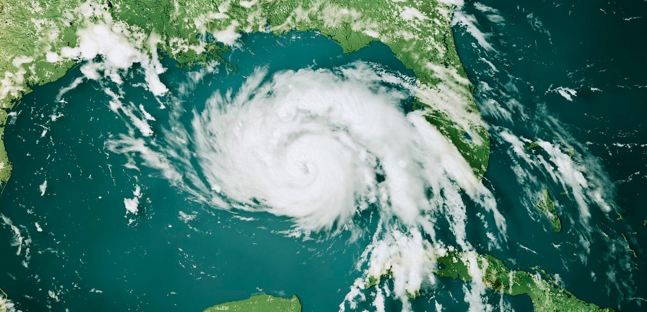 Satellite image of hurricane by Florida