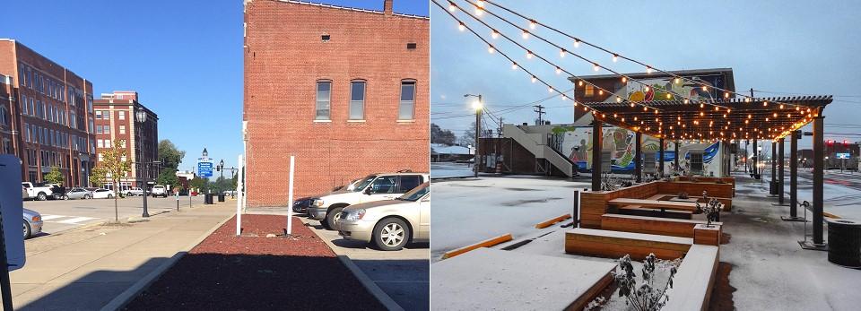 Before & After: vacant island turned into a beautiful gathering place for the entire community in Henderson, KY