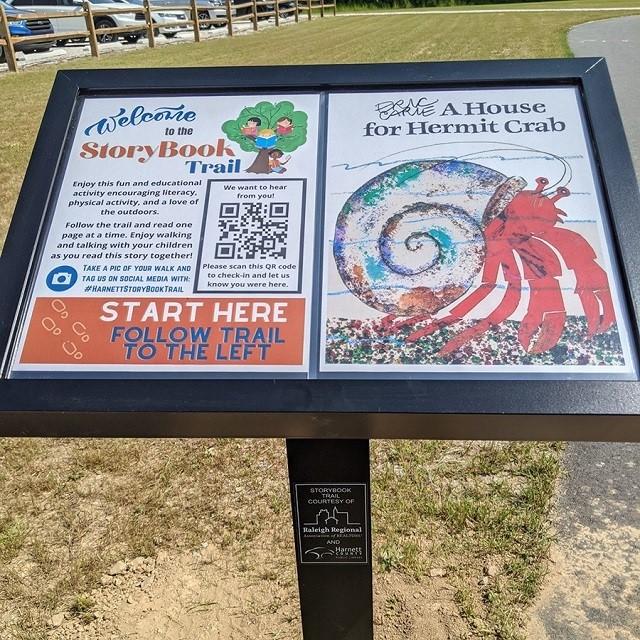 Cape Fear Shiner County Park Storybook Trail welcome sign