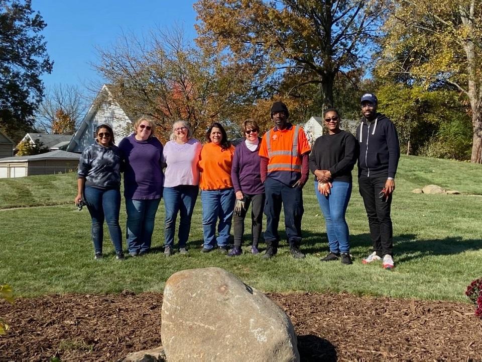 Group photo of the ACAR members that volunteered to work on the Akron Healing Garden placemaking project