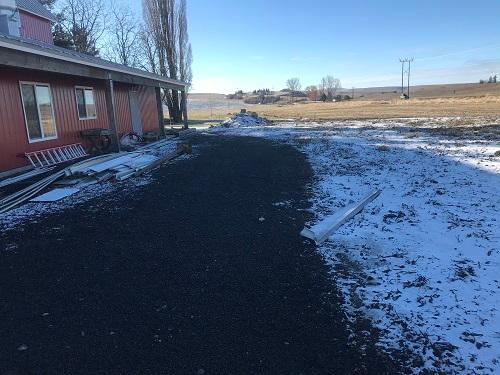 Before image of the vacant southwest corner of the Viola Community Center