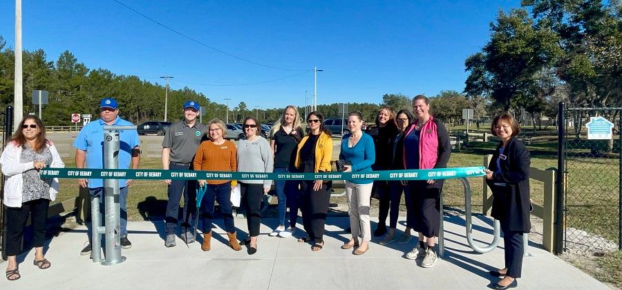 The bike repair station ribbon cutting ceremony in DeBary, FL