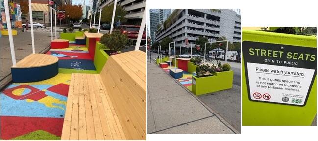 Parklet adjacent to the Rockaway Brewing, in Long Island City (Queens), NY, that can host residents, visitors and patrons.