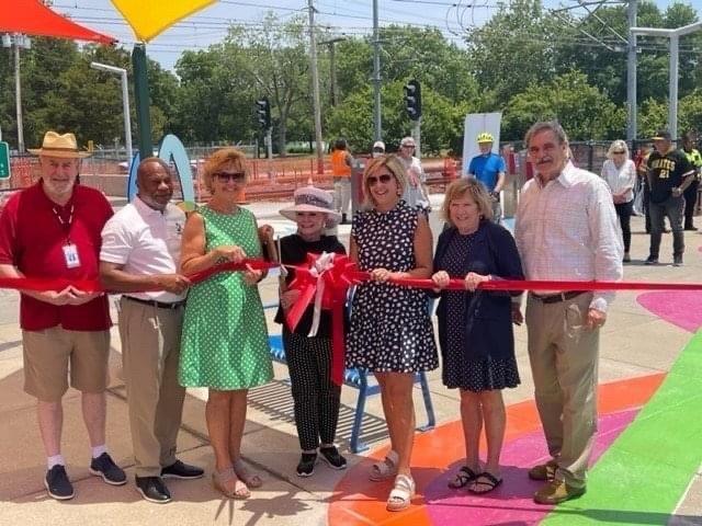 Local dignitaries open the revitalized transit center in Belleville, IL.