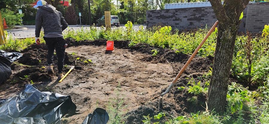 Scent garden in process at the Animal Care Center