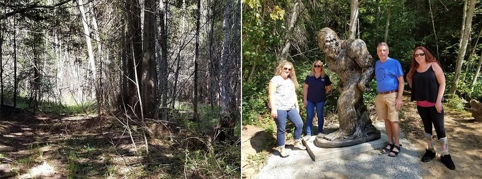 Before and after photos of a storybook trail built by the Coeur d’Alene Association of REALTORS® using NAR's placemaking grants