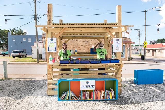 Little free library kyosk operated by Neighborhood Ambassadors in Norfolk, VA