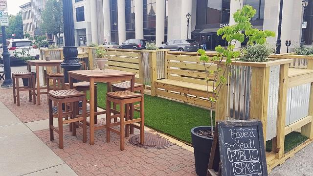 Parklet in Springfield, IL funded with NAR’s Placemaking Grant