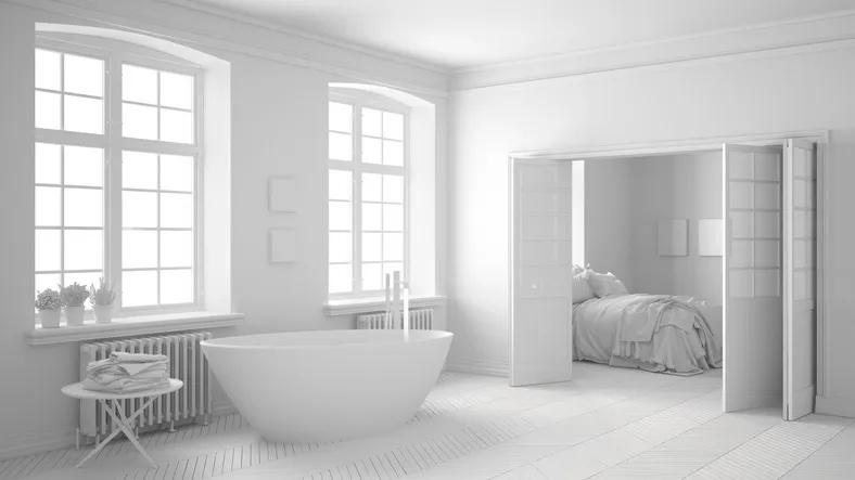 All-white bathroom