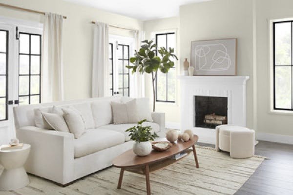 Living Room Walls Painted in Blank Canvas (off-white)