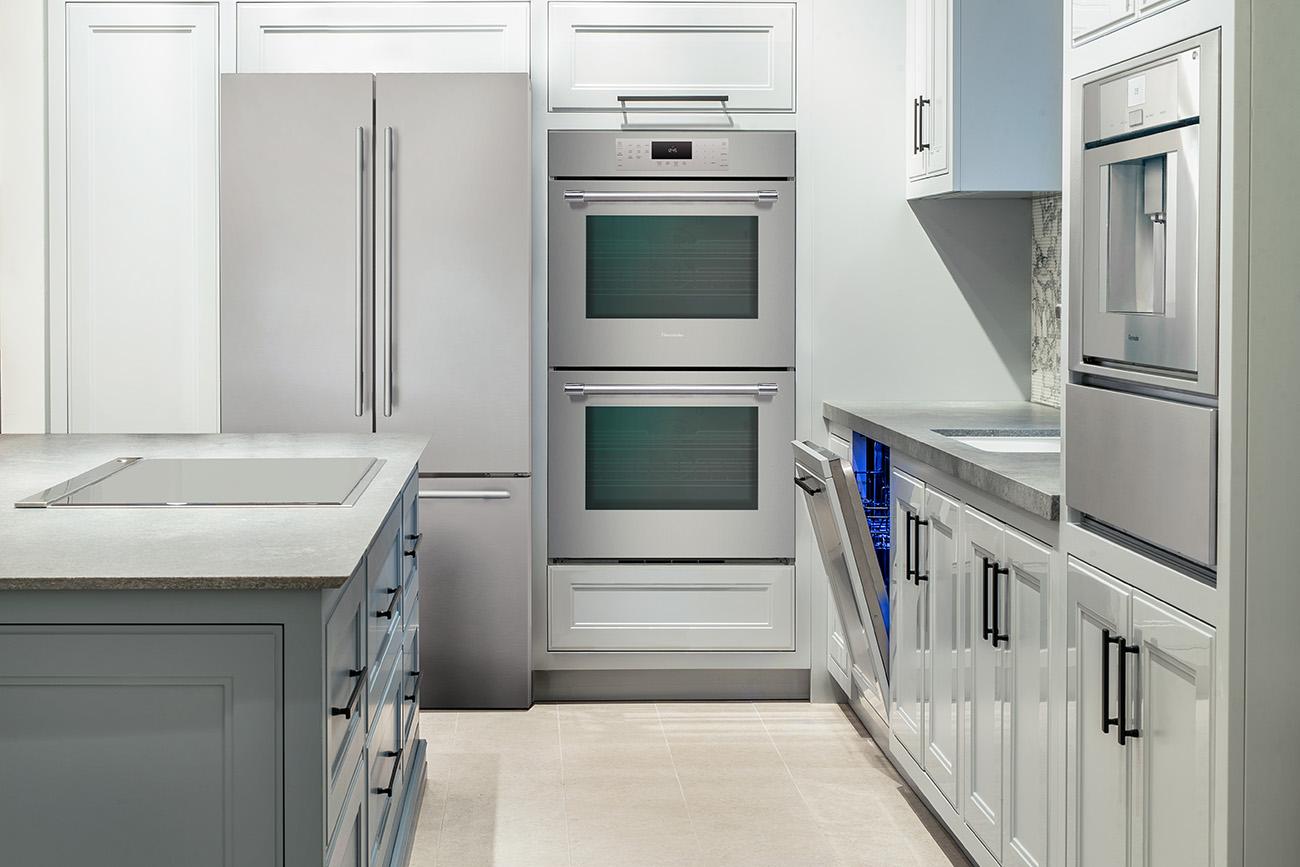 Modern kitchen with stainless steel