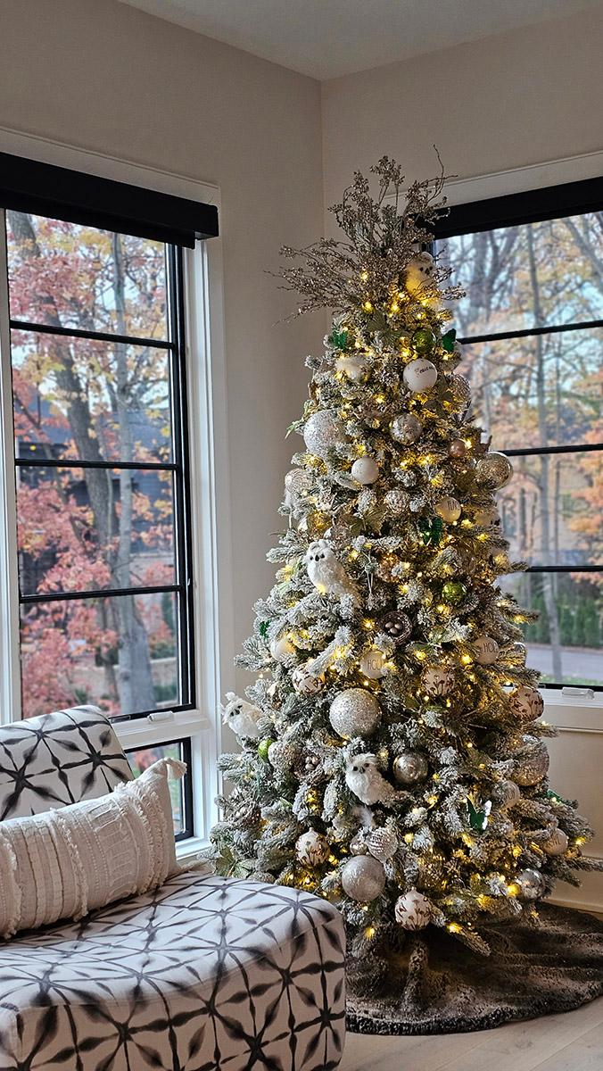 Christmas tree by window