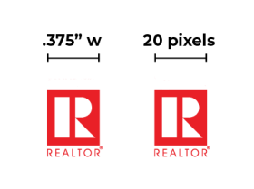 Commercial R logo size example