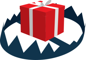 Gift placed in trap illustration