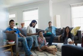 Family with Teenagers in Living Room