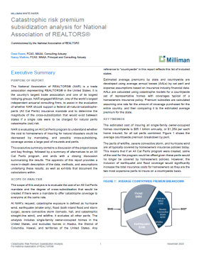 Milliman's Catastrophic Risk Premium Subsidization Analysis