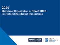 Cover of the Mainstreet Organization of REALTORS® International Residential Transactions report