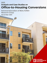 Cover of the Analysis and Case Studies on Office-to-Housing Conversions report