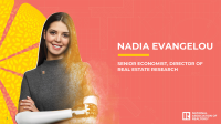 Cover of Nadia Evangelou's presentation slides: Commercial and Economic Overview