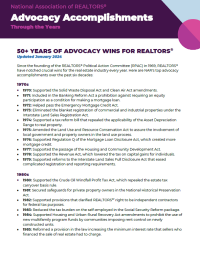 Download NAR's Advocacy Accomplishments Through the Years