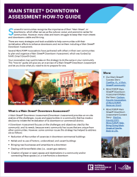 Cover: Main Street Downtown Assessment How-to Guide