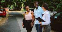 Young Black couple apartment shopping with agent