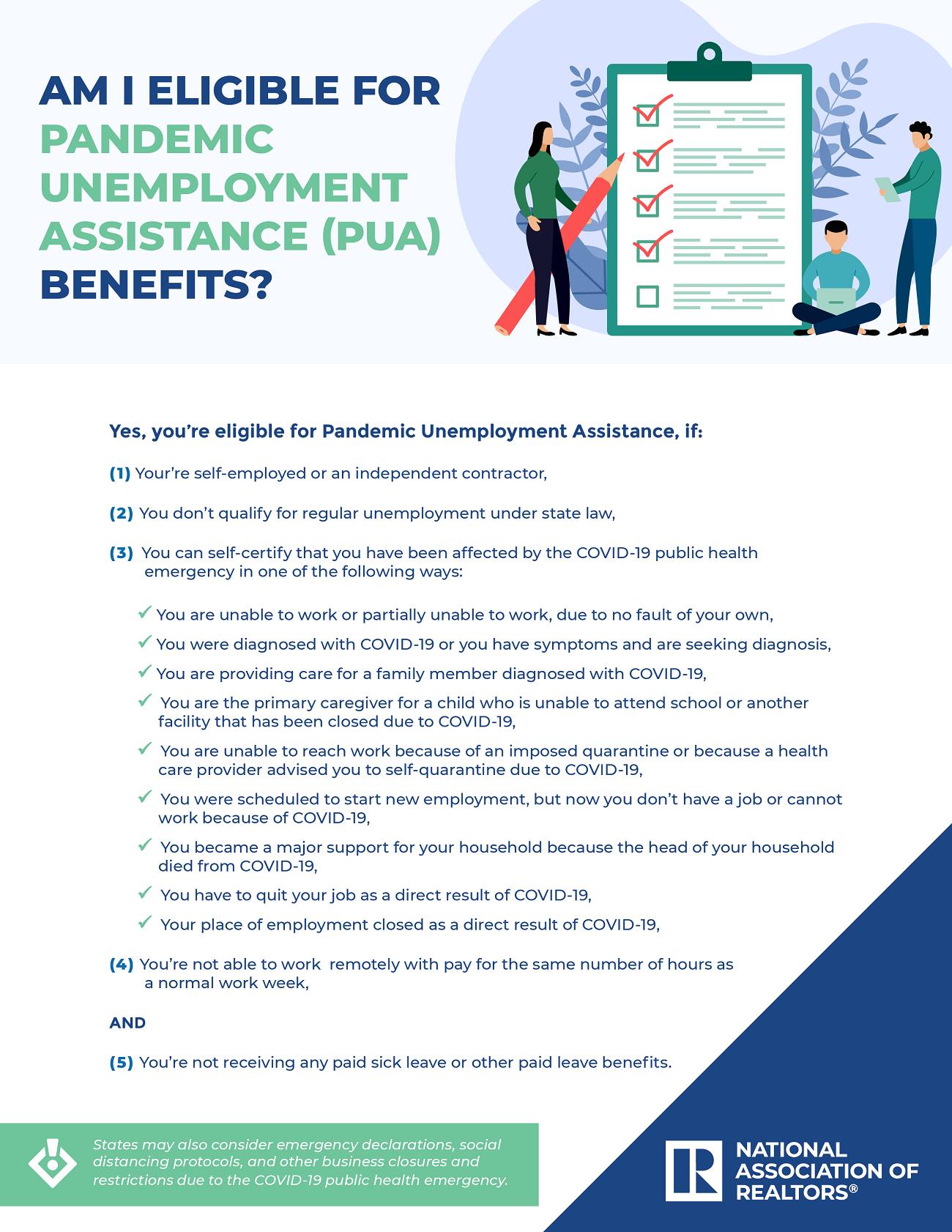 An eligibility checklist for independent contractors under the Pandemic Unemployment Assistance Program