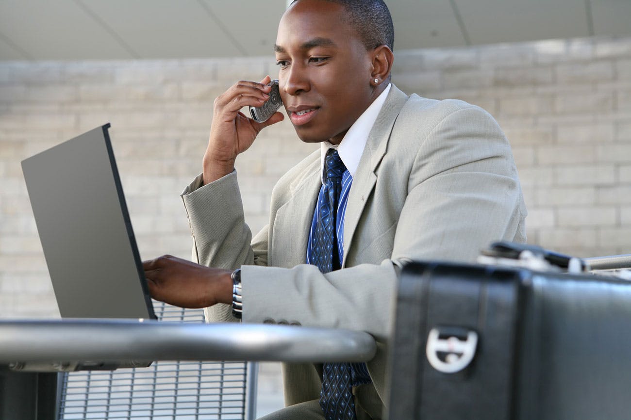 Business Man on Phone