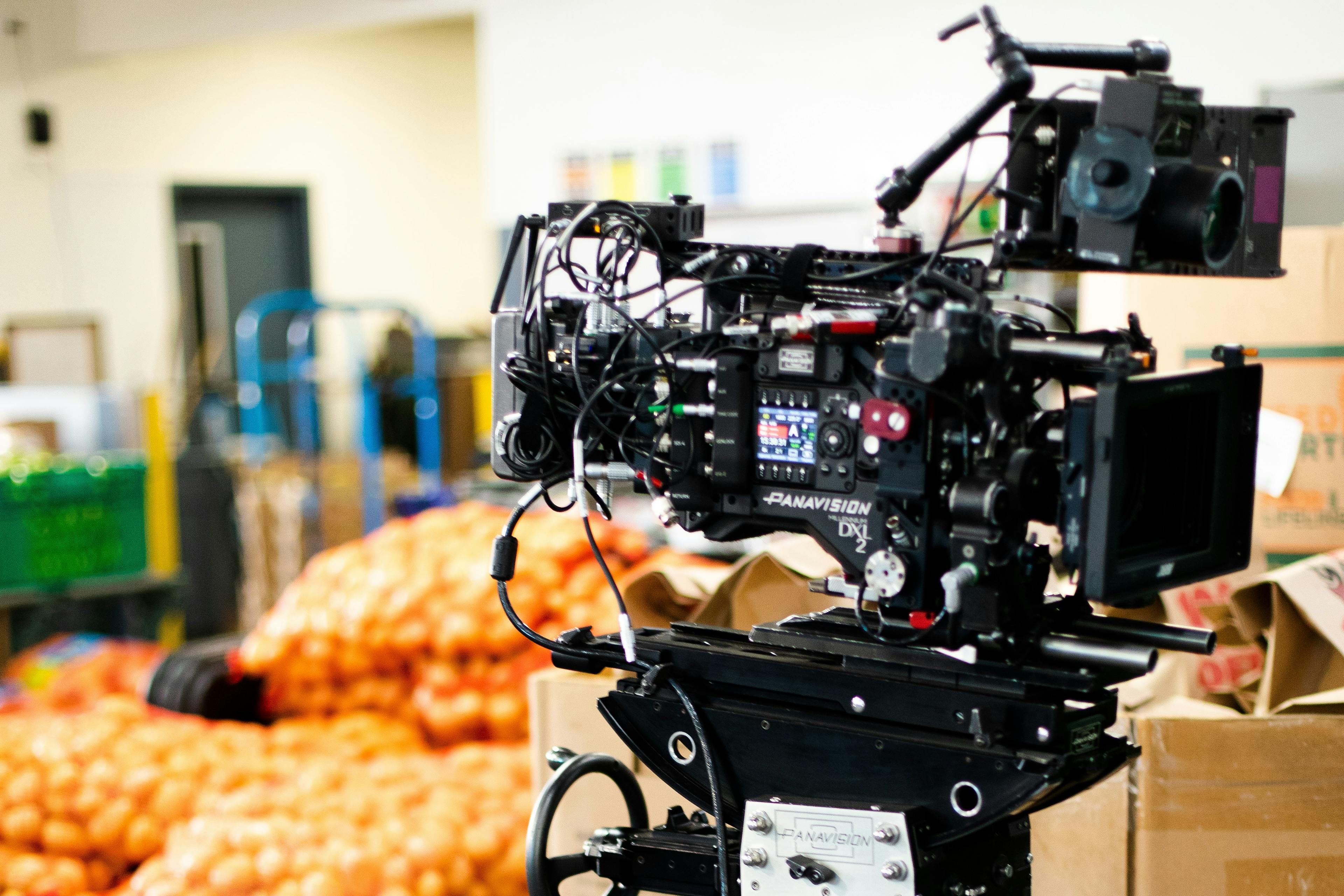 Video camera in grocery store setting