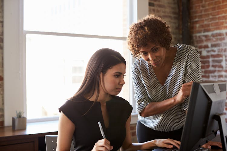 Mentor and Mentee in a meeting