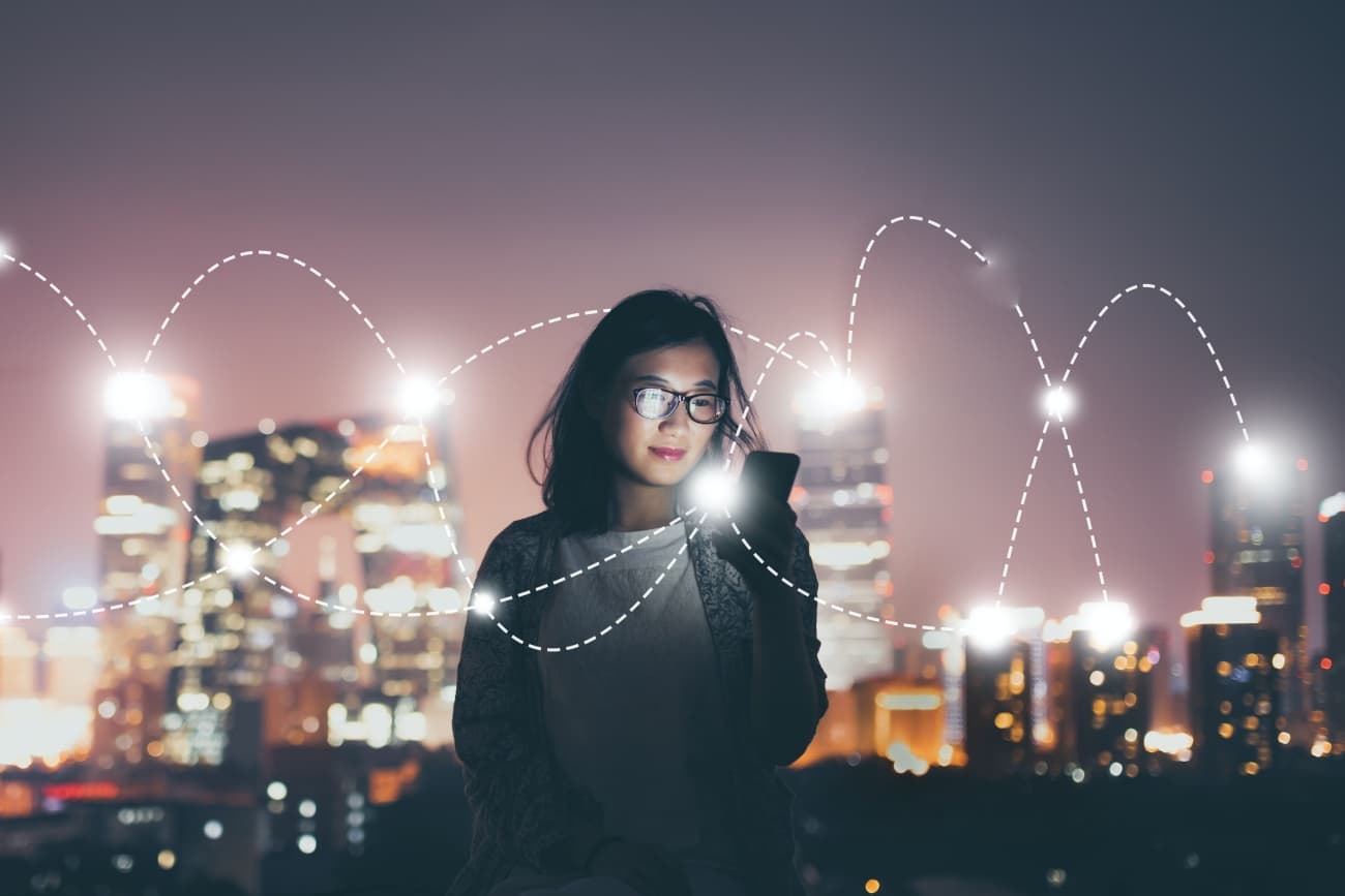 Social Connecting Concept at Night