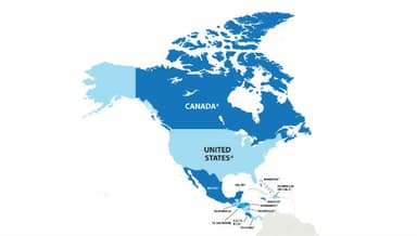 North America, Central America, Caribbean