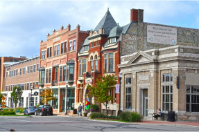 Downtown area in a small town