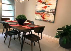 Dining Room table with painting